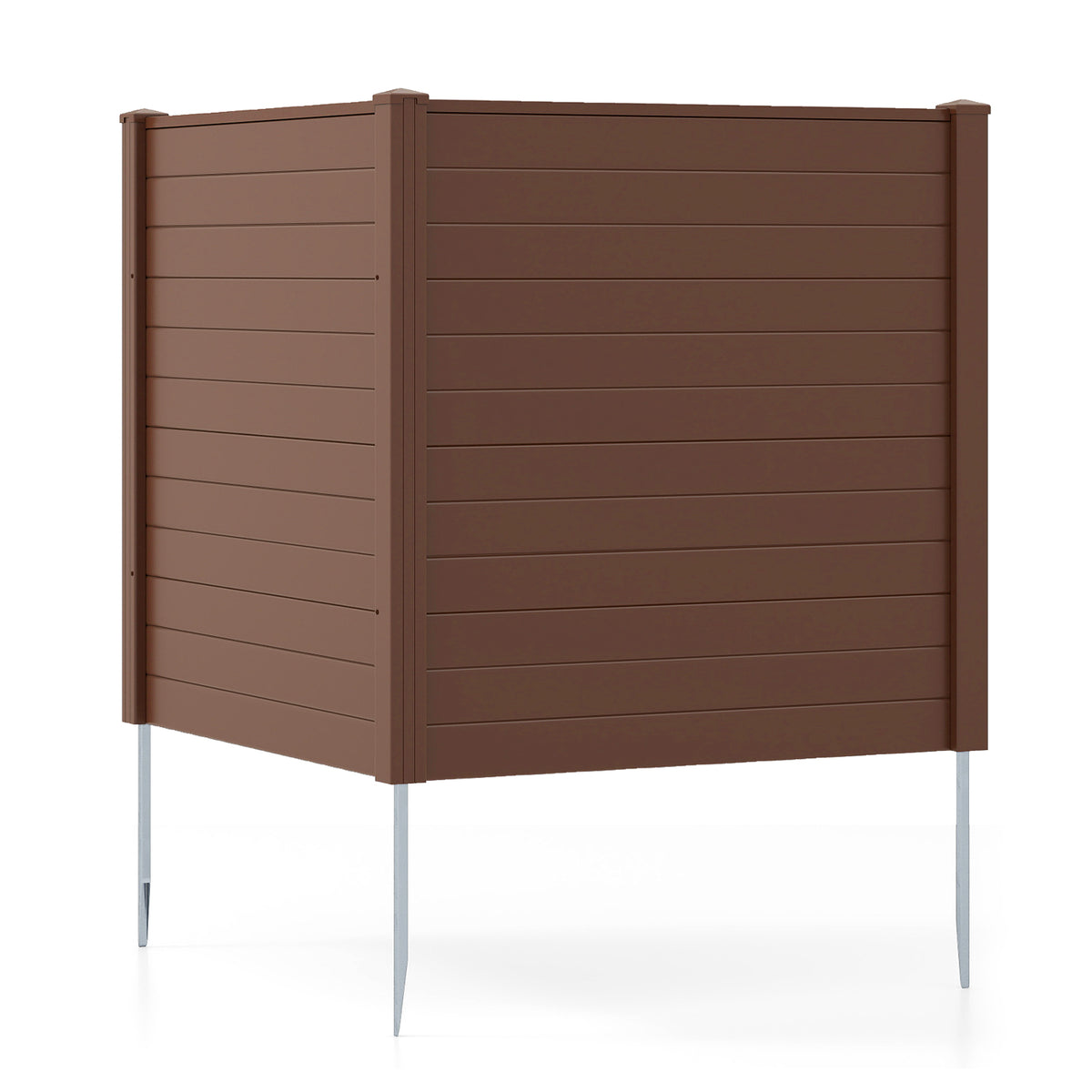 48" W x 48" H Outdoor Privacy Fence Screen Air Conditioner Fence with Galvanized Metal Ground Stakes-Brown