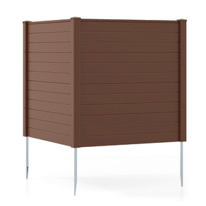 48" W x 48" H Outdoor Privacy Fence Screen Air Conditioner Fence with Galvanized Metal Ground Stakes-Brown