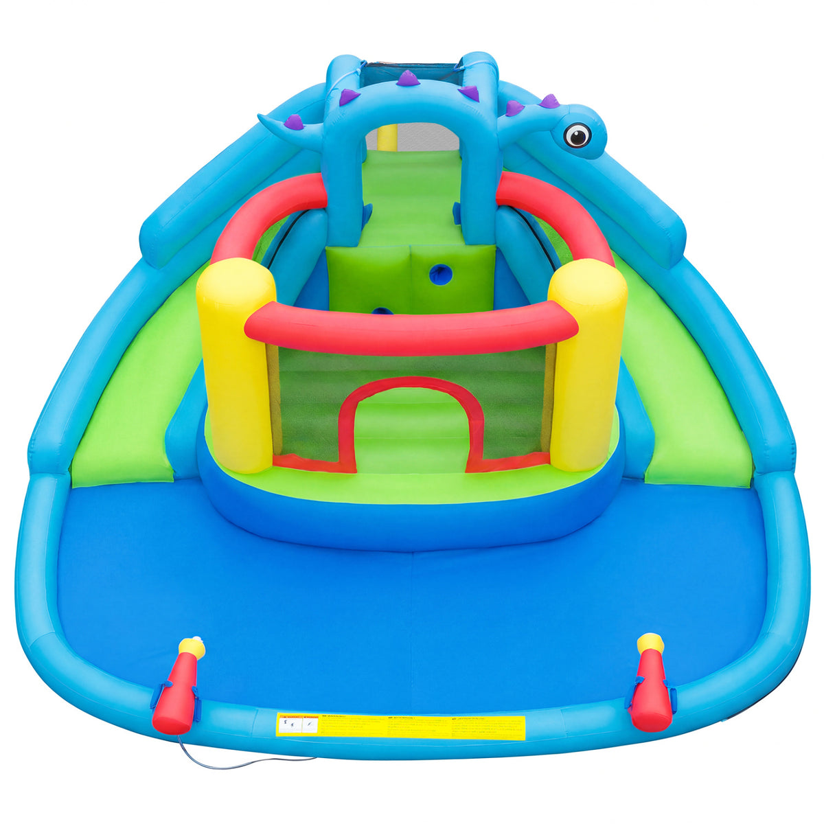 Dinosaur-themed Inflatable Water Slide Park with 950W Air Blower