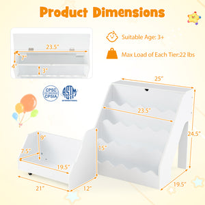 2-In-1 Kids Bookshelf & Toy Storage Organizer-White