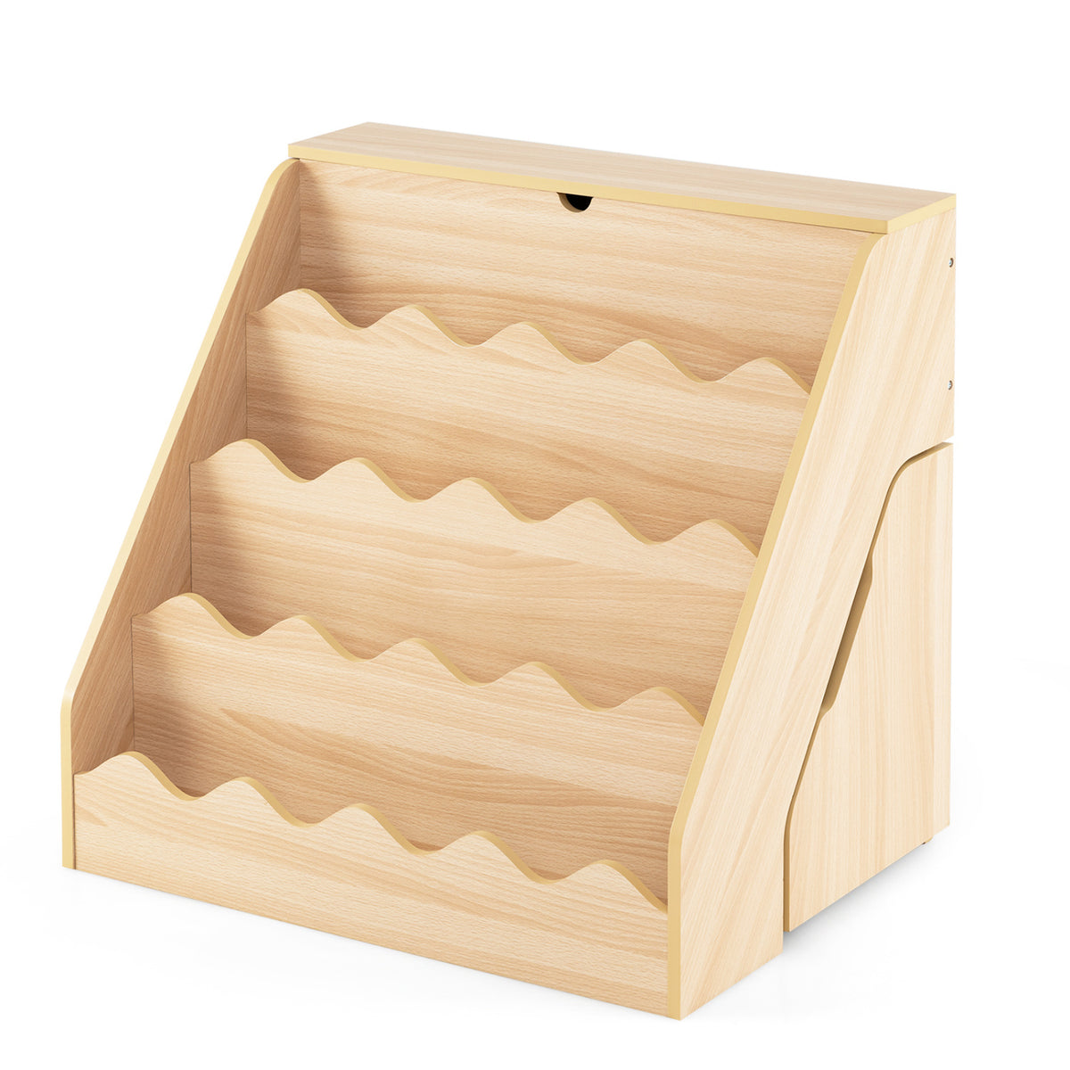 2-In-1 Kids Bookshelf & Toy Storage Organizer-Natural