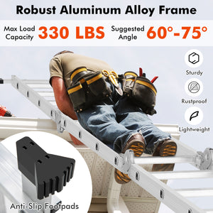 15 Feet Folding Aluminum Ladder with Safe Locking Hinge