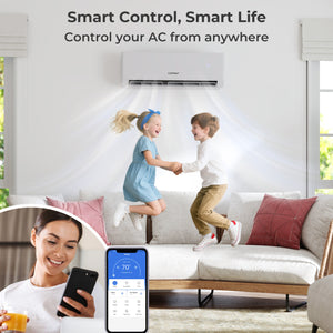 UltrEco Series 24000 BTU 2 Zone 23 SEER2 Mini Split Air Conditioner Wifi Enabled with Heat Pump-12K + 18K