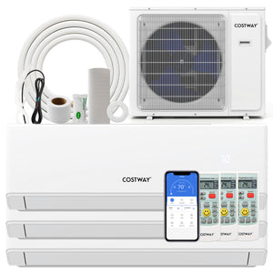 UltrEco Series 24000 BTU 3 Zone 23 SEER2 Mini Split Air Conditioner Wifi Enabled with Heat Pump-7K + 7K + 12K