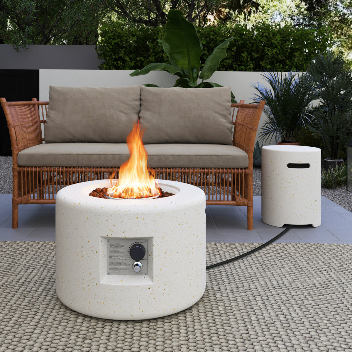 40 000 BTU Fire Pit Table Set with Hideaway Tank Holder