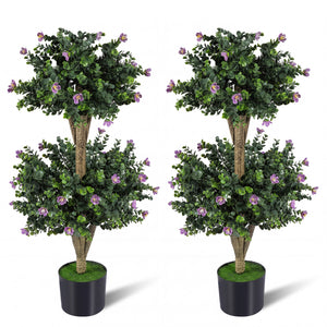Set of 2 Faux Bush Plant with 41 Blossoms for Home