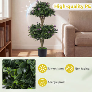 Set of 2 Faux Bush Plant with 41 Blossoms for Home