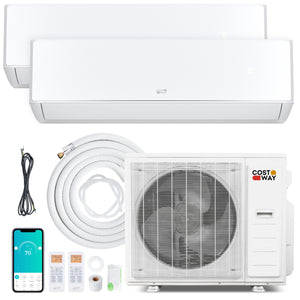 X-Pro 35000 BTU 2 Zone 22.5 SEER2 Mini Split AC with Heat Pump-9K + 24K