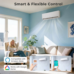X-Pro 35000 BTU 2 Zone 22.5 SEER2 Mini Split AC with Heat Pump-9K + 24K