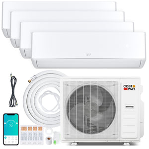 X-Pro 35000 BTU 4 Zone 22.5 SEER2 Mini Split AC with Heat Pump-9K + 9K + 9K + 9K