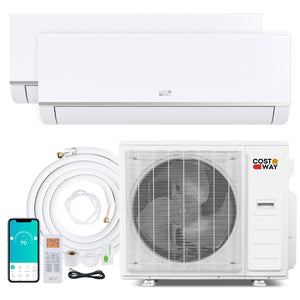 Blast Pro 38000 BTU 2 Zone 20 SEER2 Mini Split AC with Heat Pump-12K + 12K