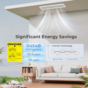 X-Pro 35000 BTU 4 Zone 22.5 SEER2 Concealed Ducted Mini Split AC-9K + 9K + 12K + 18K