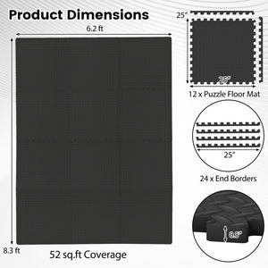 Inflation Free Boxing Set and 12Pcs 1/2" Puzzle Exercise Mat