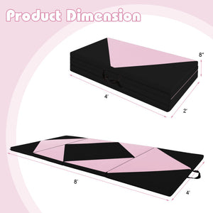 Folding Gymnastics Mat and Portable Floor Balance Beam Set