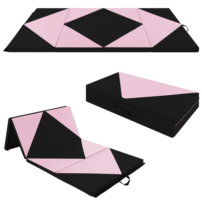 Folding Gymnastics Mat and Portable Floor Balance Beam Set