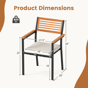 Stackable Patio Dining Chairs Set of 6 with Cushions