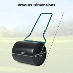 Lawn Roller 16 Gallon Water/Sand Filled Garden Drum Roller with Leak-proof Inlet