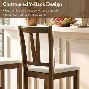 Counter Height Bar Stools with Contoured V-Back-Set of 2