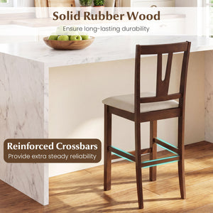 Counter Height Bar Stools with Contoured V-Back-Set of 2