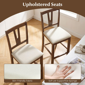 Counter Height Bar Stools with Contoured V-Back-Set of 2