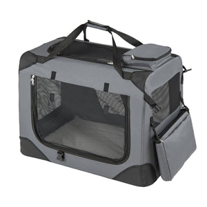 Collapsible Soft Dog Crate Travel Crate with Mesh Windows and 3 Doors-M