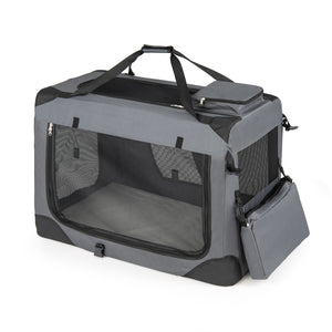 Collapsible Soft Dog Crate Travel Crate with Mesh Windows and 3 Doors-L