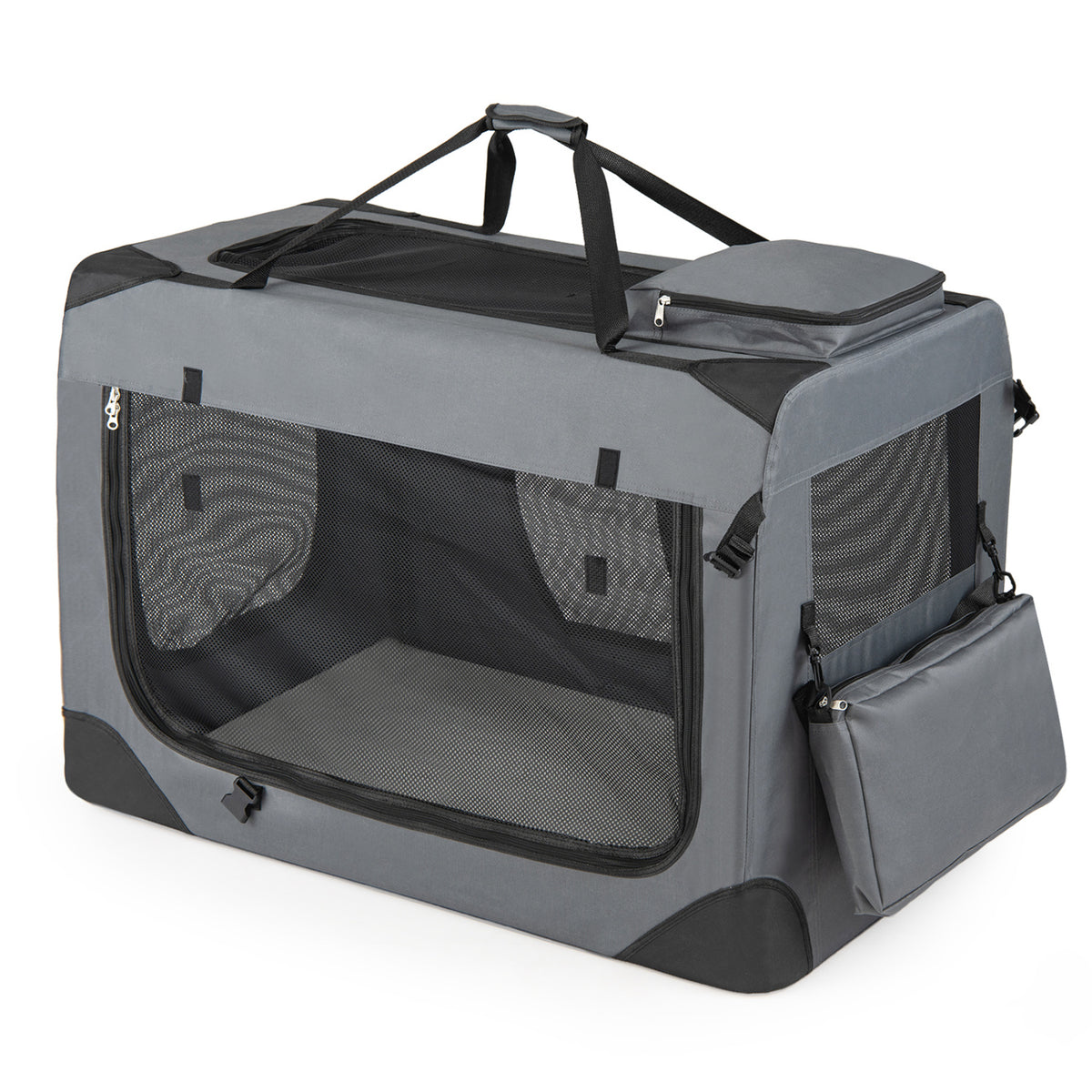 Collapsible Soft Dog Crate Travel Crate with Mesh Windows and 3 Doors-XL