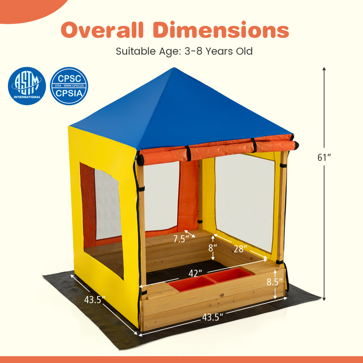Ultimate Kids Outdoor Backyard Play Center: 3-in-1 Wooden Mud Kitchen & Picnic Table Set with Fully Covered Canopy Sandbox