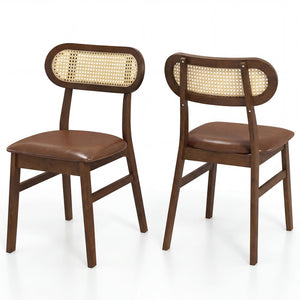48 Inch Dining Table Set for 4 with Rattan Chairs  Mid Century Kitchen Table and Chairs Set for Dining Room