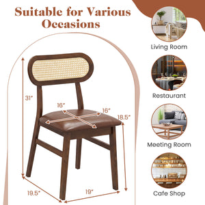 48 Inch Dining Table Set for 4 with Rattan Chairs  Mid Century Kitchen Table and Chairs Set for Dining Room
