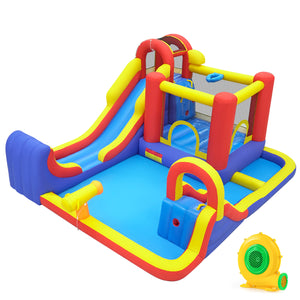 7-in-1 Outdoor Bounce House with Dual Slides (without Blower)