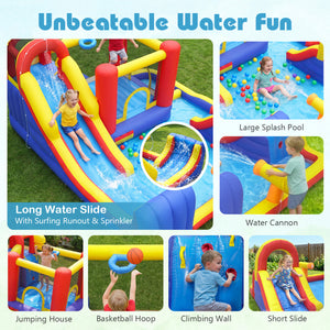 7-in-1 Outdoor Bounce House with Dual Slides (without Blower)