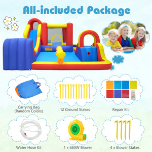 7-in-1 Outdoor Bounce House with Dual Slides (without Blower)