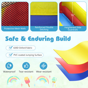 7-in-1 Outdoor Bounce House with Dual Slides (without Blower)