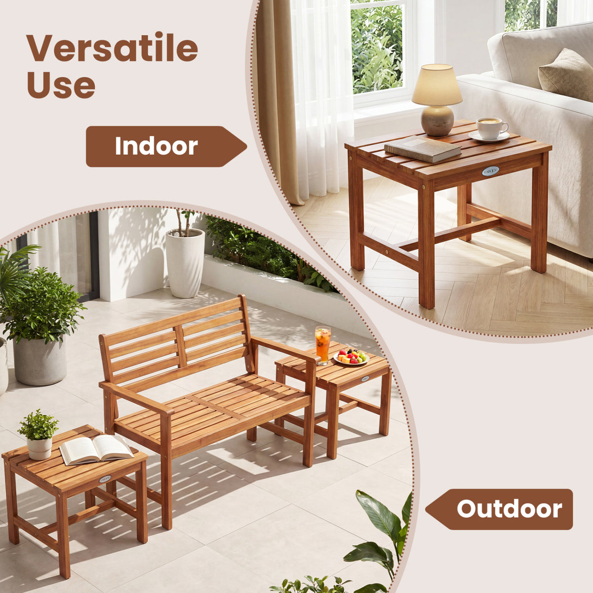 Adirondack Chair Set of 2 with Side Table for Deck Garden and Porch