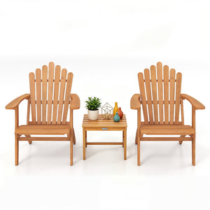 Adirondack Chair Set of 2 with Side Table for Deck Garden and Porch