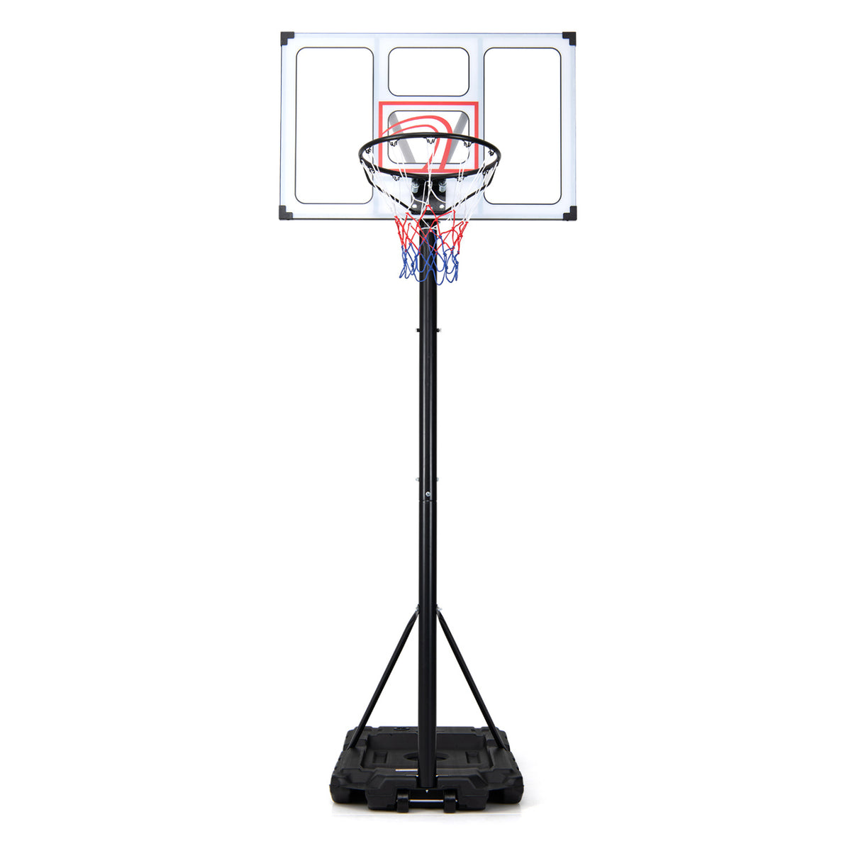 4.1-10 Feet Portable Basketball Hoop 18-Level Adjustable with Heavy Duty Fillable Base