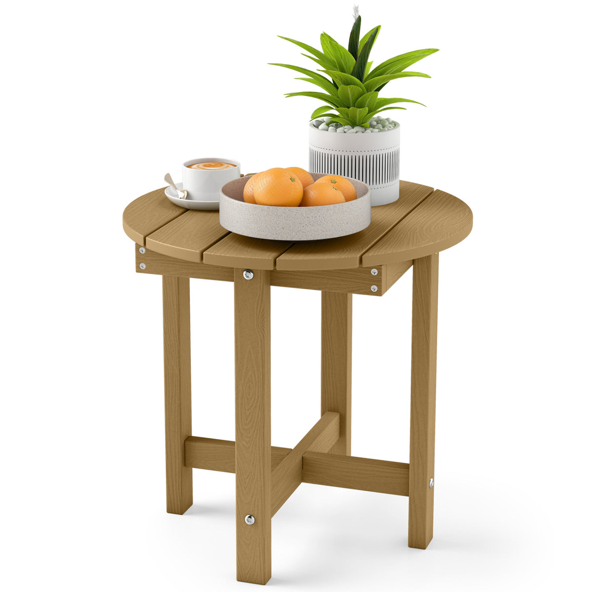 HIPS Adirondack Side Table with Weather-Resistant and Waterproof Top-Coffee