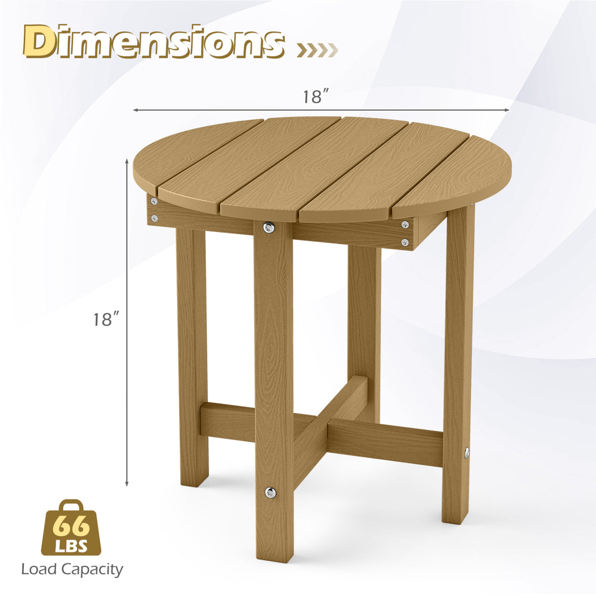 HIPS Adirondack Side Table with Weather-Resistant and Waterproof Top-Coffee
