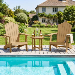 HIPS Adirondack Side Table with Weather-Resistant and Waterproof Top-Coffee