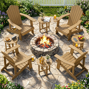 HIPS Adirondack Side Table with Weather-Resistant and Waterproof Top-Coffee