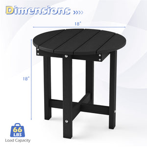 HIPS Adirondack Side Table with Weather-Resistant and Waterproof Top-Black