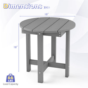 HIPS Adirondack Side Table with Weather-Resistant and Waterproof Top-Gray