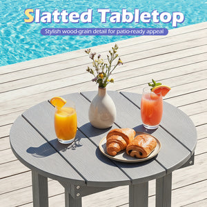 HIPS Adirondack Side Table with Weather-Resistant and Waterproof Top-Gray