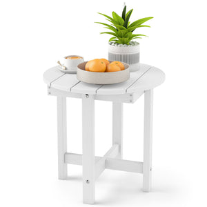 HIPS Adirondack Side Table with Weather-Resistant and Waterproof Top-White