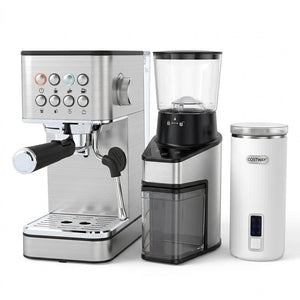 Home Espresso Coffee Station Set with Espresso Machine Grinder and Milk Frother