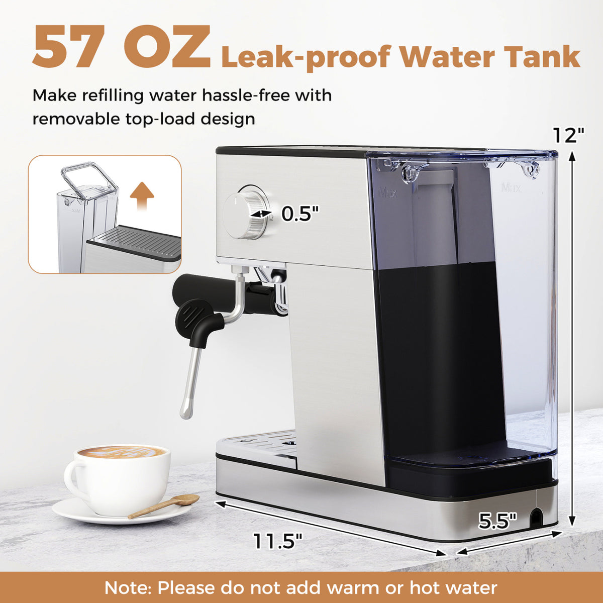 Home Espresso Coffee Station Set with Espresso Machine Grinder and Milk Frother