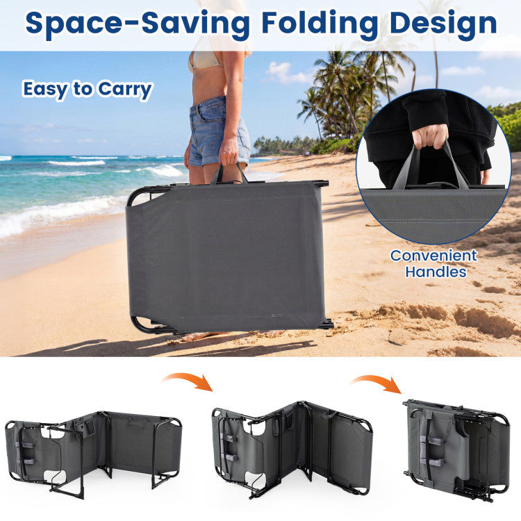 2-Piece Outdoor Tanning Chair and Patio Side Table Set with Folding Lounge Chair and Square Bistro Table