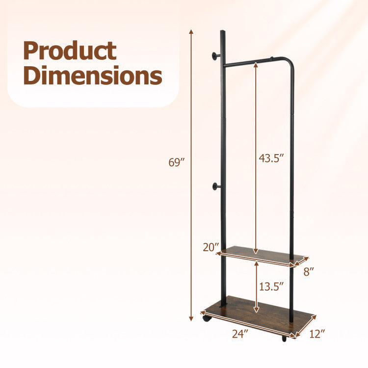 Bedroom Set with 3-Tier Clothes Rack Freestanding Clothing Rack and Dresser Storage Tower