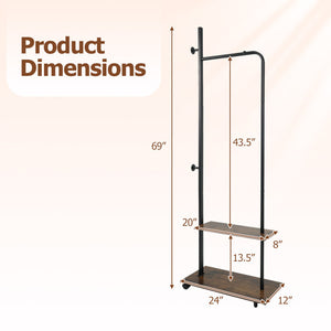 Bedroom Set with 3-Tier Clothes Rack Freestanding Clothing Rack and Dresser Storage Tower